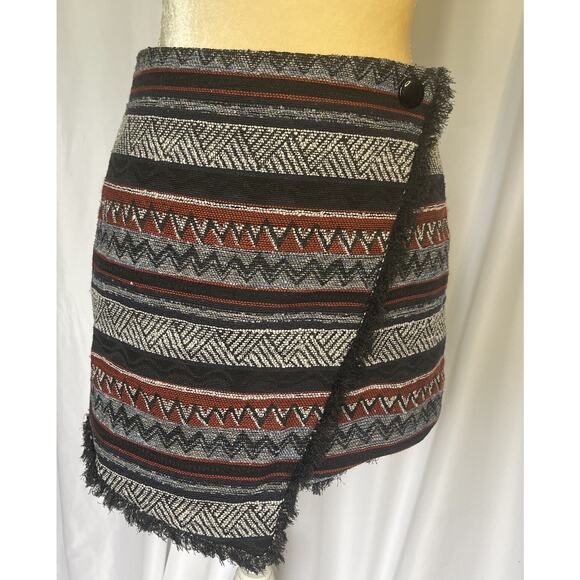 Sam Edelman Aztec Wrap Mini Skirt Prairie Dreamer Size 2 - Picture 2 of 12